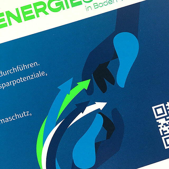 Ausschnitt aus der Rückseite der Energiescouts-Postkarte mit Hände-Illustration